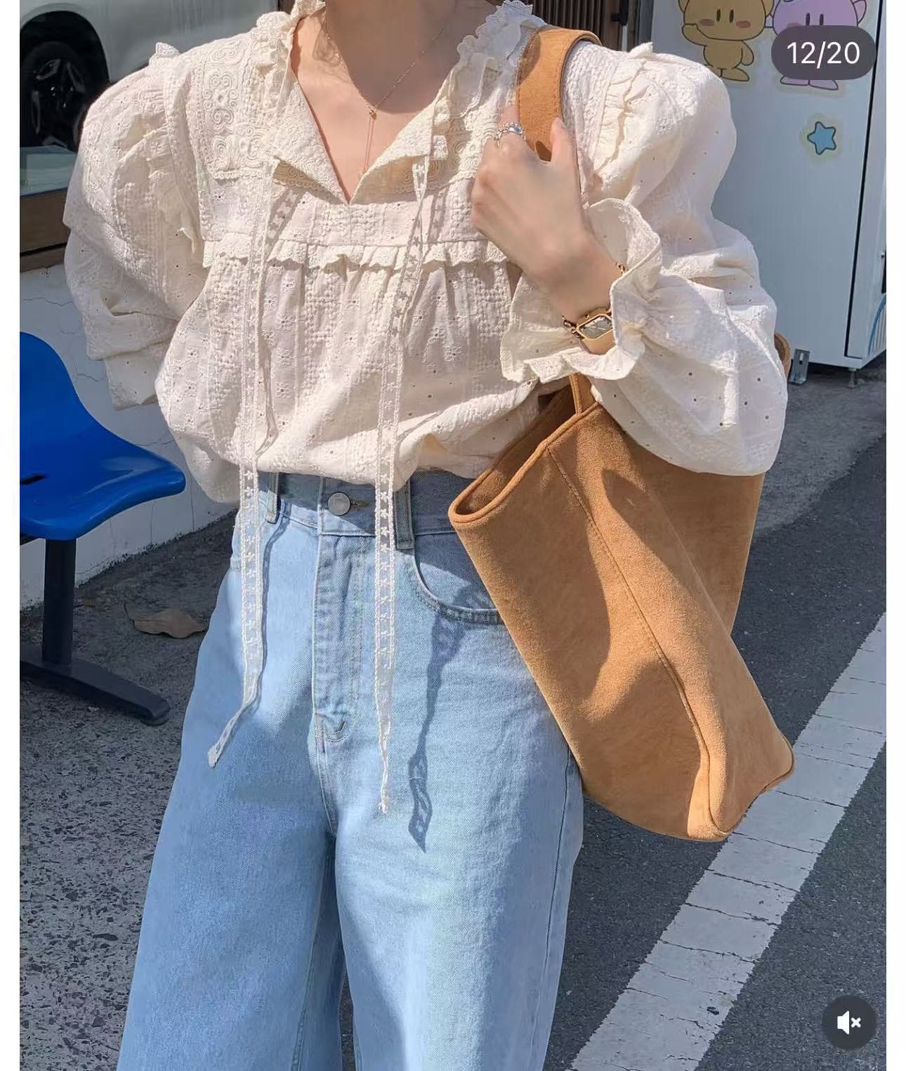 재고 있음 레트로 자수 품격 다용도 셔츠 상세 이미지 14