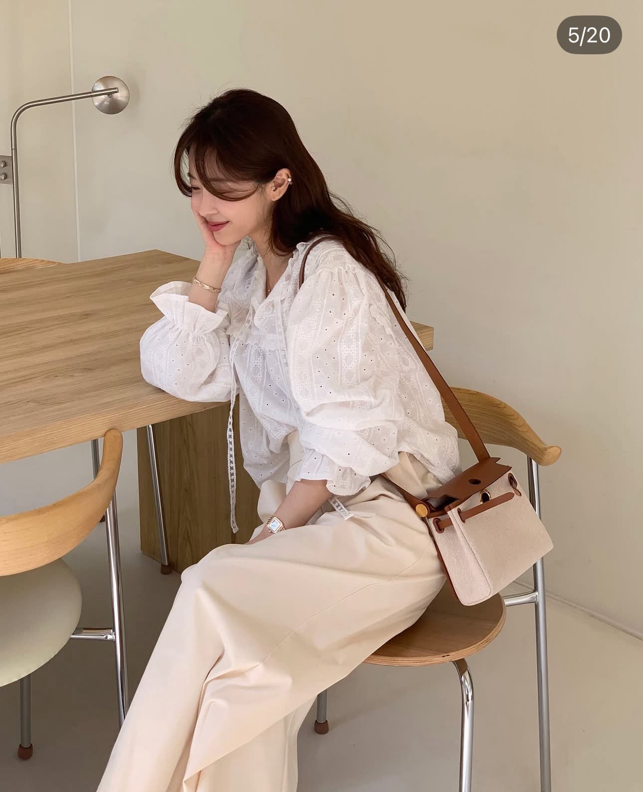 재고 있음 레트로 자수 품격 다용도 셔츠 상세 이미지 21