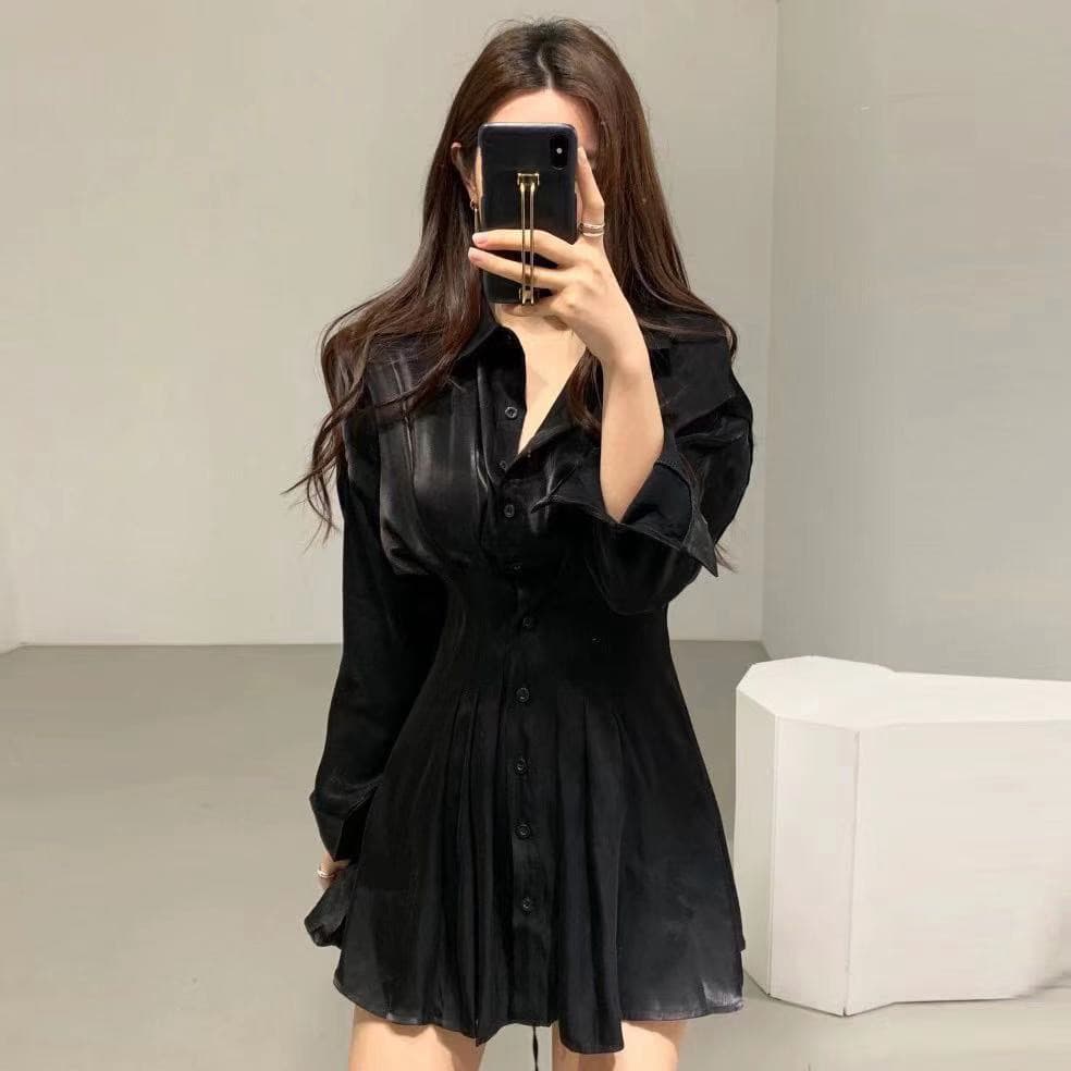 재고 있음 작은 대중 품격 허리 수축 셔츠 이미지 4