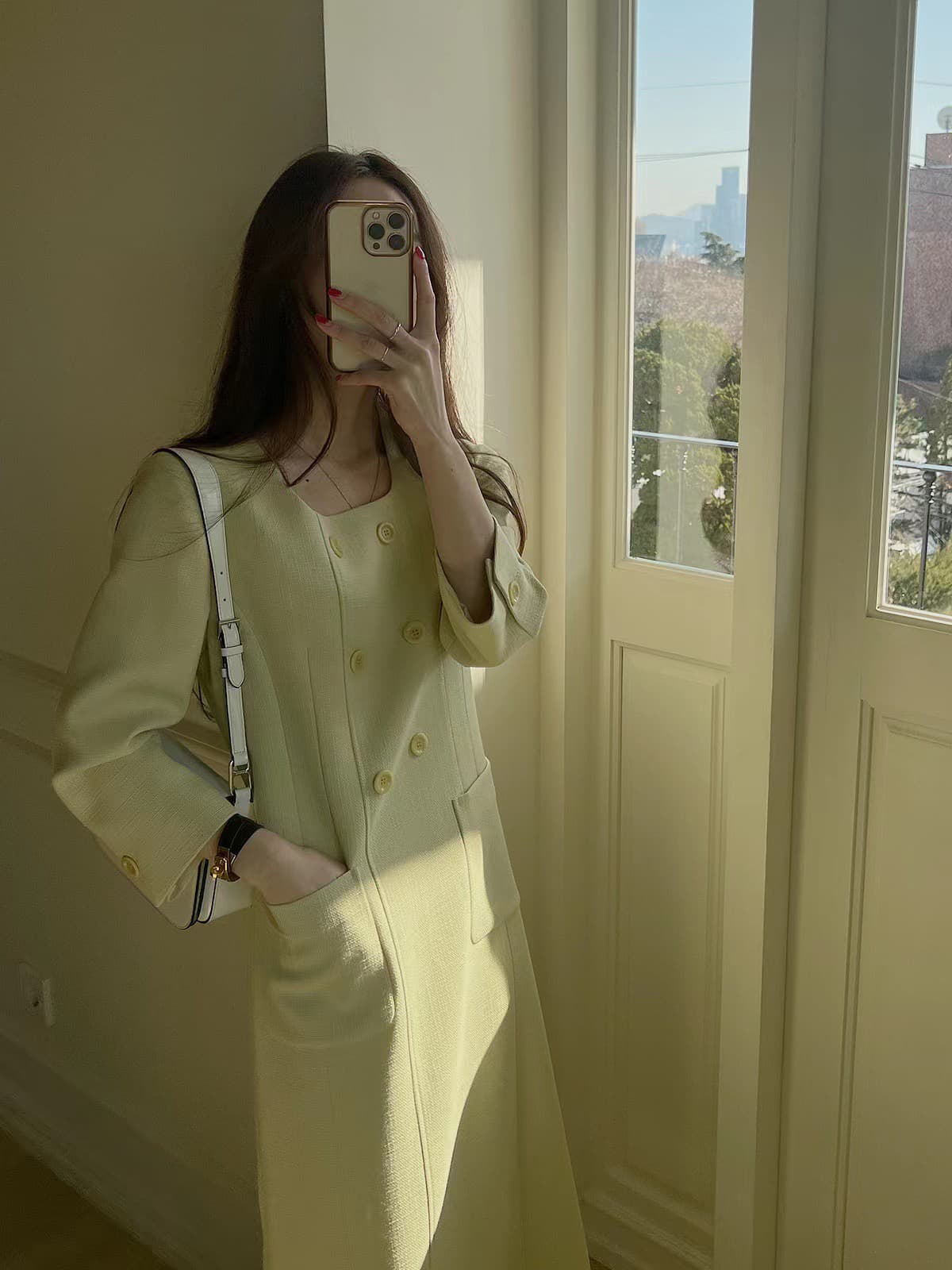 재고 있음 우아함 품격 광장 칼라 드레스 상세 이미지 3