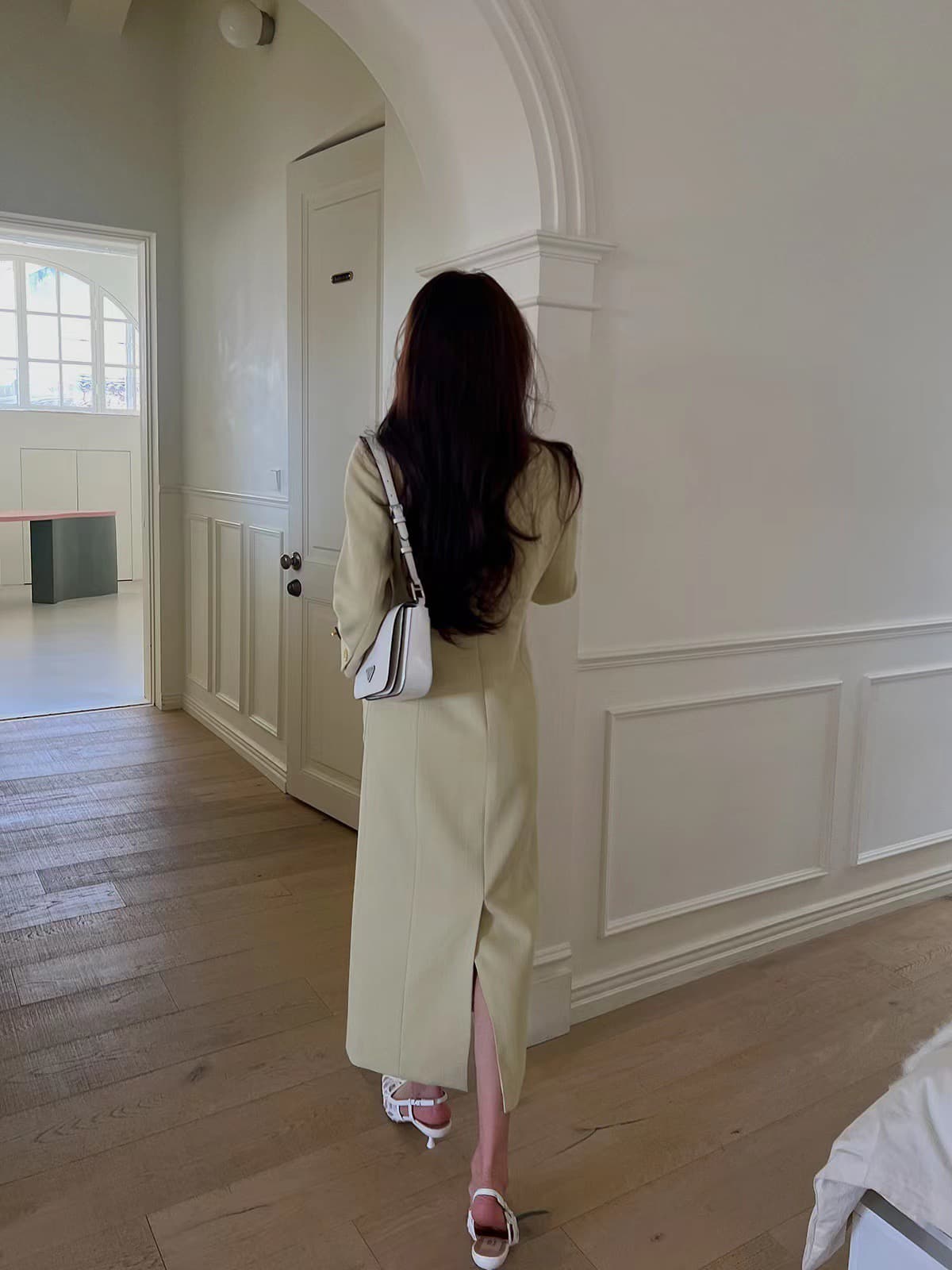 재고 있음 우아함 품격 광장 칼라 드레스 상세 이미지 22