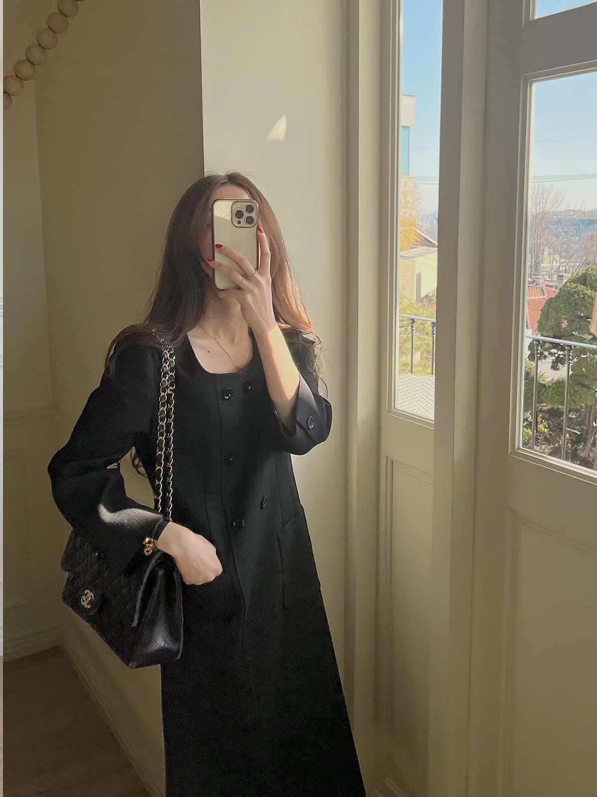 재고 있음 우아함 품격 광장 칼라 드레스 상세 이미지 27