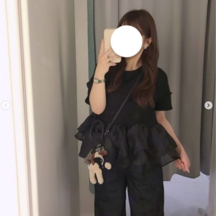 국경 간 대외 무역 수출 일본식 달콤함 연령 감소 망사 프릴 패치워크 반팔 티셔츠 인형 셔츠 짧은 맨위 여성 이미지 2