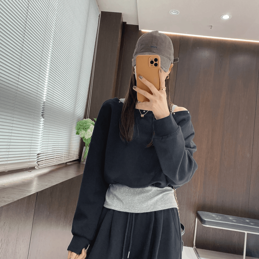 봄 가을 캐주얼 운동 바람 후드티 웨이 바지 투피스 세트 이미지 4