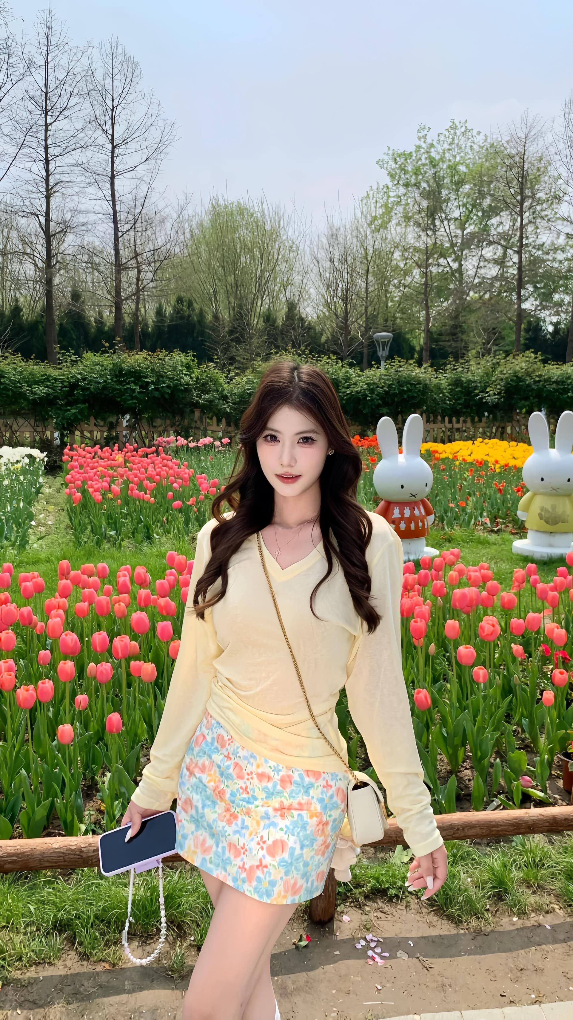 미니멀리즘 우유 황색 V넥 니트 스웨터 티셔츠 여성 긴 소매 여름 새로운 허리 수축 슬림해 보이는 맨위 자외선 차단 블라우스 이미지 2
