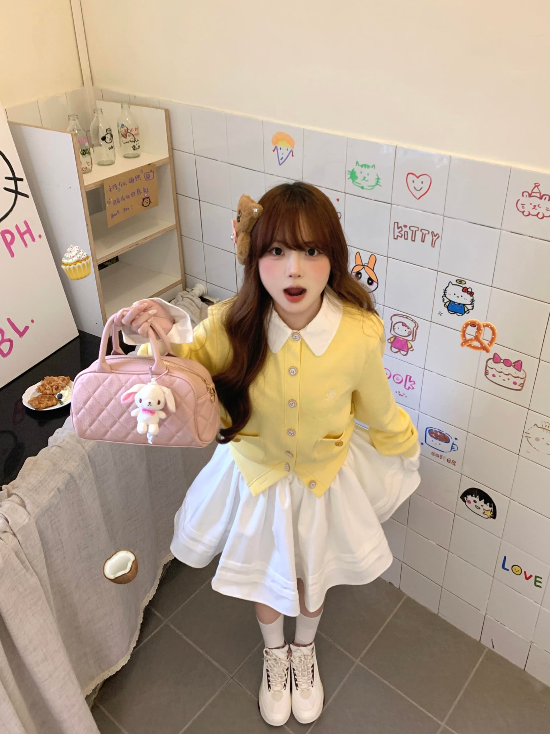 가을 착용 가져 가라. 학원 스타일 소금 부서 빛 요리 한 아름다운 페이크 레이어드 패치워크 스웨터 플리츠 치마 세트 2026 새로운 여성 상세 이미지 1