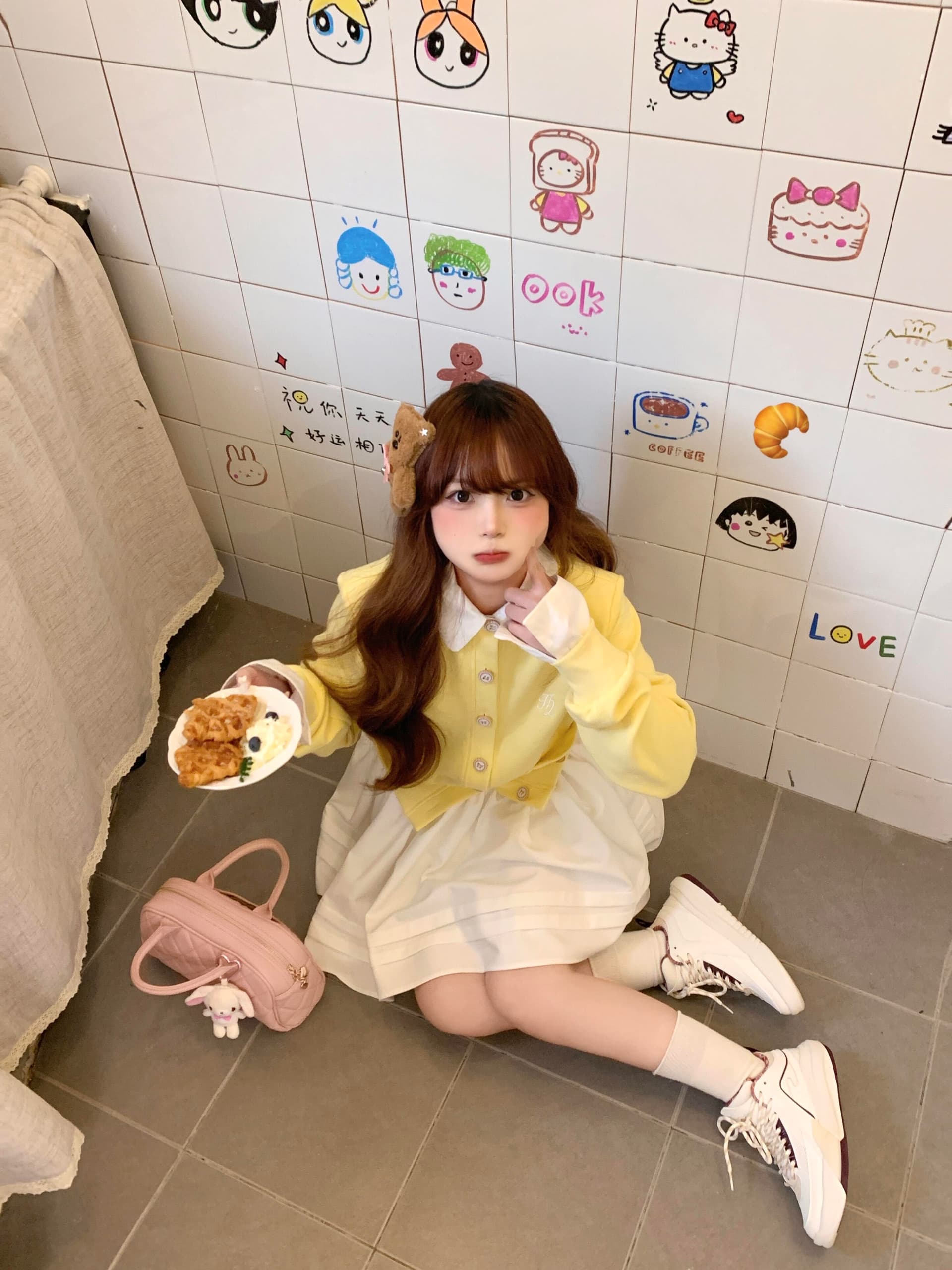 가을 착용 가져 가라. 학원 스타일 소금 부서 빛 요리 한 아름다운 페이크 레이어드 패치워크 스웨터 플리츠 치마 세트 2026 새로운 여성 상세 이미지 8
