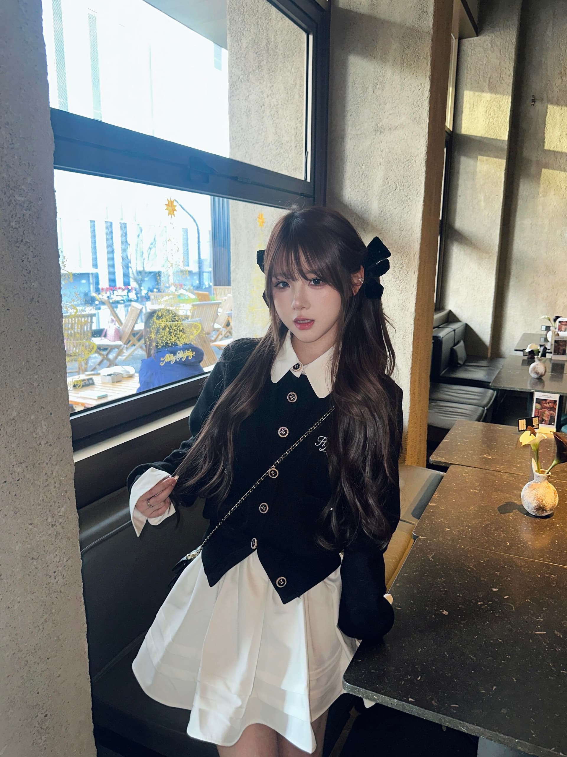 가을 착용 가져 가라. 학원 스타일 소금 부서 빛 요리 한 아름다운 페이크 레이어드 패치워크 스웨터 플리츠 치마 세트 2026 새로운 여성 이미지 2