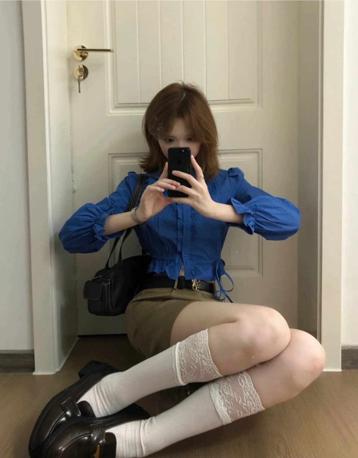 이른 가을 이른 가을 베이비 칼라 셔츠 한 부서 가을 세트 여자 2026 새로운 작은 키 출퇴근 착용 가져 가라. 전체 집합 상세 이미지 2