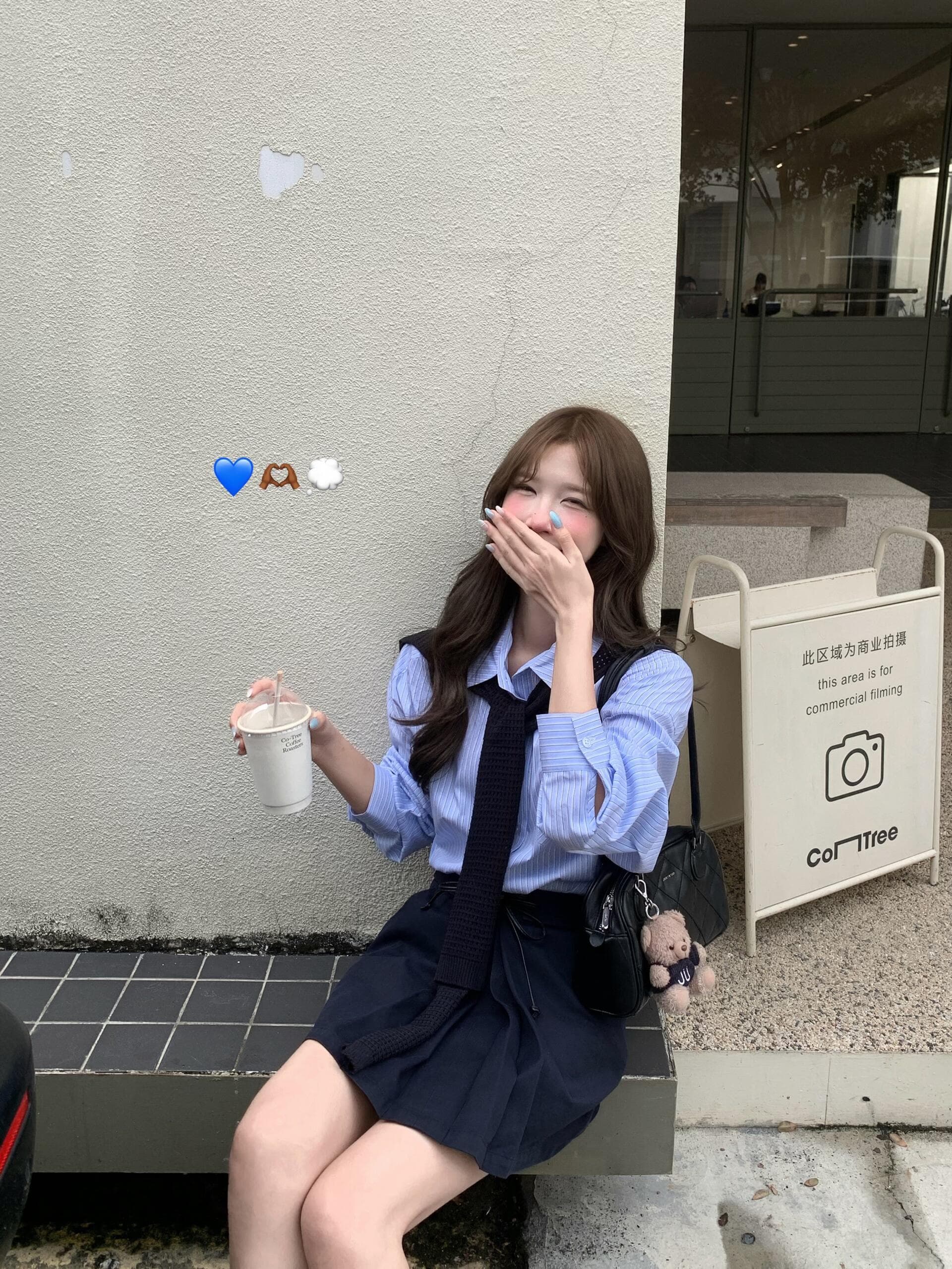 학원 니트 숄 스트라이프 테니스 소녀 셔츠 여성 의류 2026 가을 새로운 맨위 긴팔 셔츠 상세 이미지 2