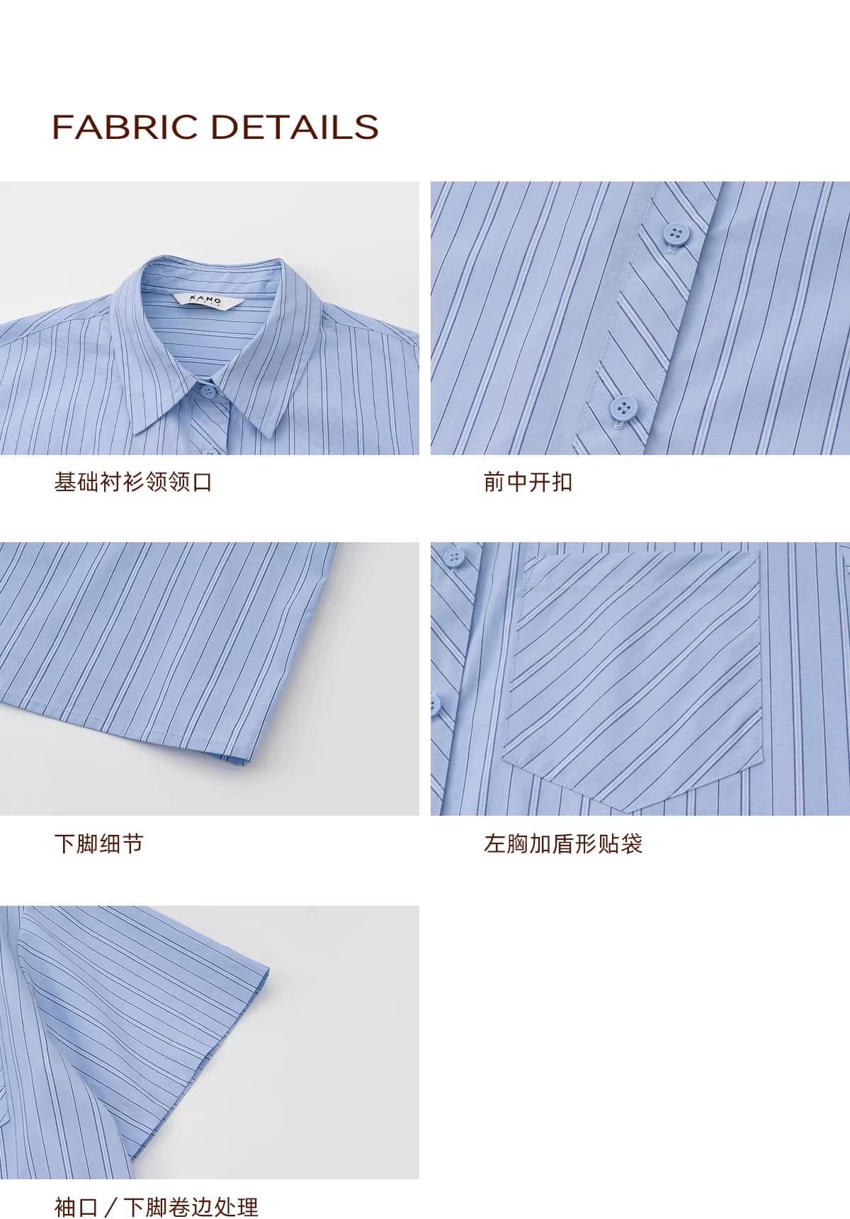 안녕하세요. 대포 블루 기사 루즈핏 느긋한 막대기 가방 반팔 여성 셔츠 여름 캐주얼 다용도 고유 한 Chic 맨위 상세 이미지 30
