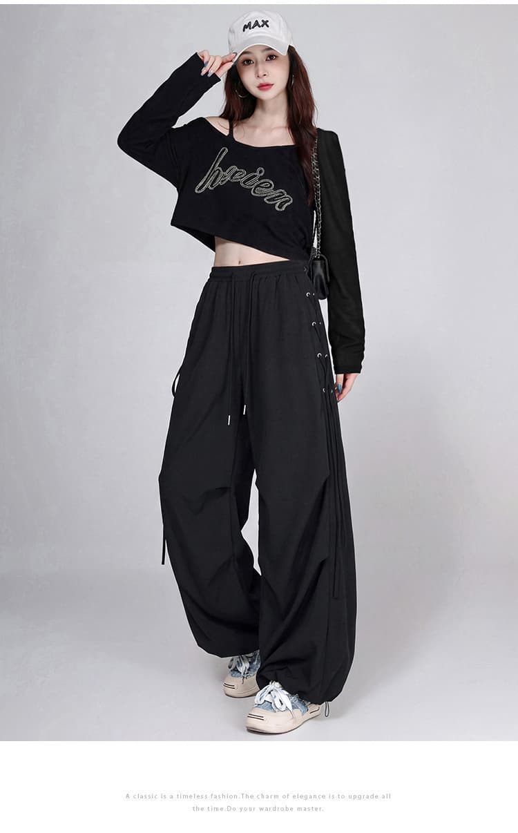 실사 이슬 뼈의 슬림해 보이는 루즈핏 연령 감소 공연 의상 체조 서비스 스트리트 댄스 차가운 세트 상세 이미지 24