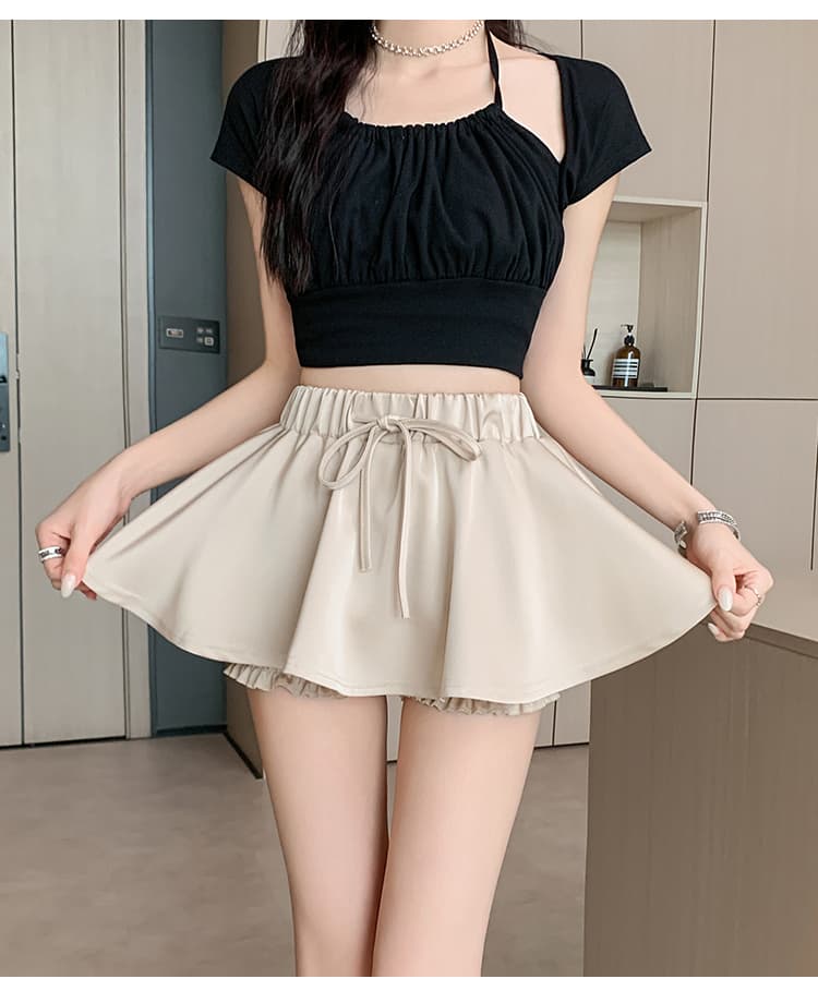 실사 2026 여름 새로운 여성 아메리칸 레트로 달콤한 매운맛 바람 초단 스커트 새로운 원단 부드럽게 모방 단조 반신 스커트 상세 이미지 29