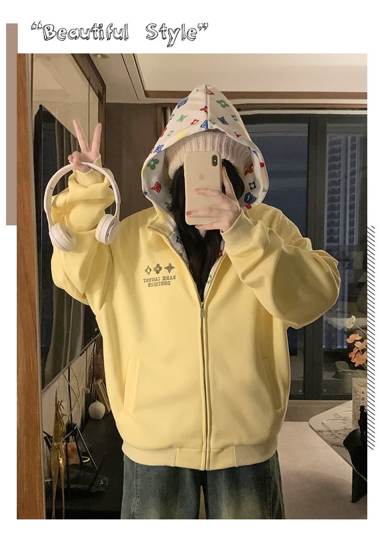 실사 오각형 별 여성 2026 새로운 봄 가을 귀여운 개 오픈 가디건 지퍼 디자인 센스 학원 스타일 재킷 상세 이미지 3