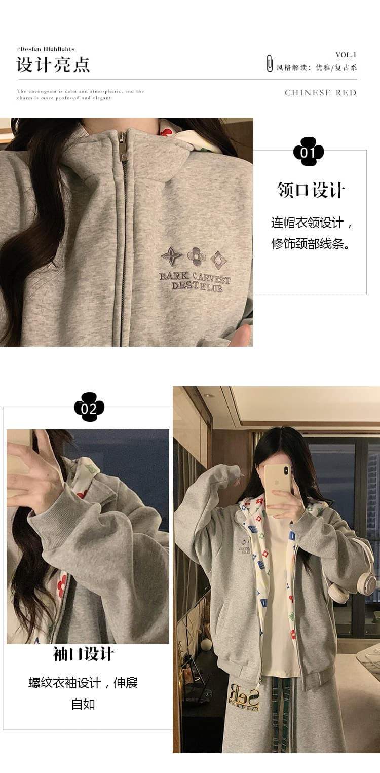 실사 오각형 별 여성 2026 새로운 봄 가을 귀여운 개 오픈 가디건 지퍼 디자인 센스 학원 스타일 재킷 상세 이미지 6