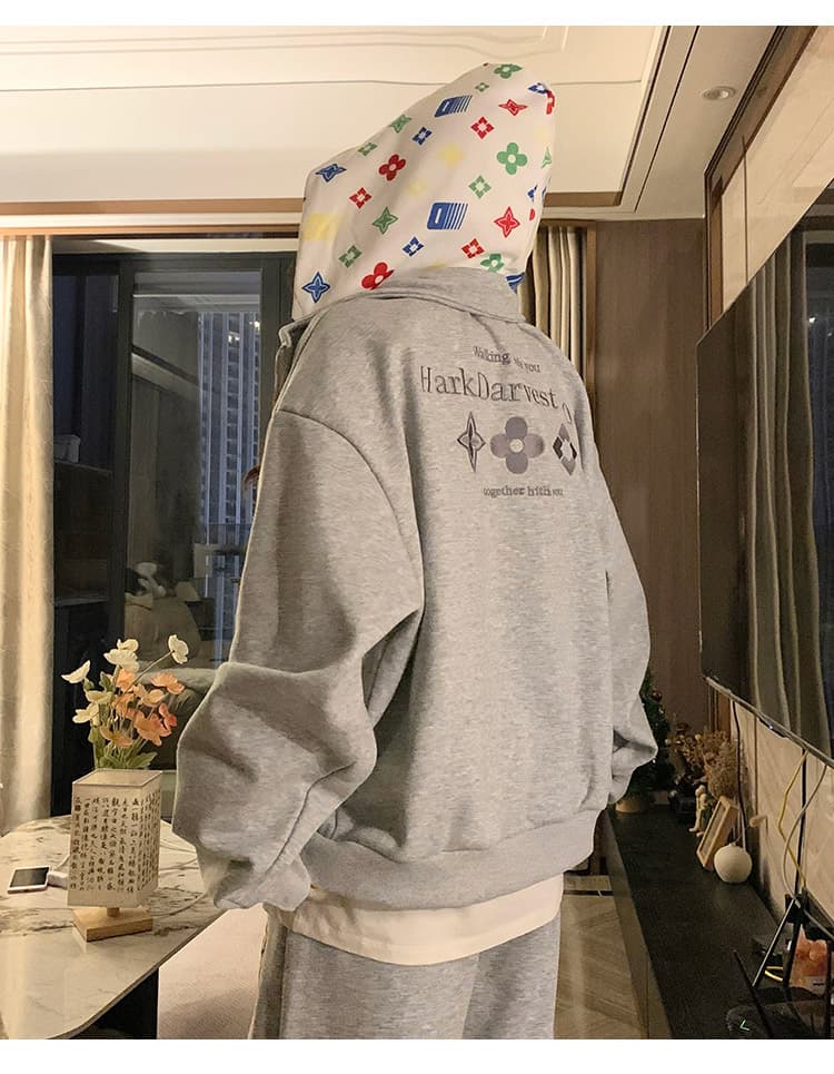 실사 오각형 별 여성 2026 새로운 봄 가을 귀여운 개 오픈 가디건 지퍼 디자인 센스 학원 스타일 재킷 상세 이미지 15