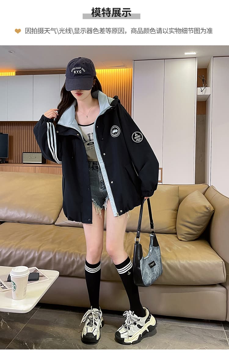 실사 봄과 가을 옷 2026 새로운 외국 가스 어린이 자켓 봄 종다 어린이 운동 후드 지퍼 셔츠 상세 이미지 8