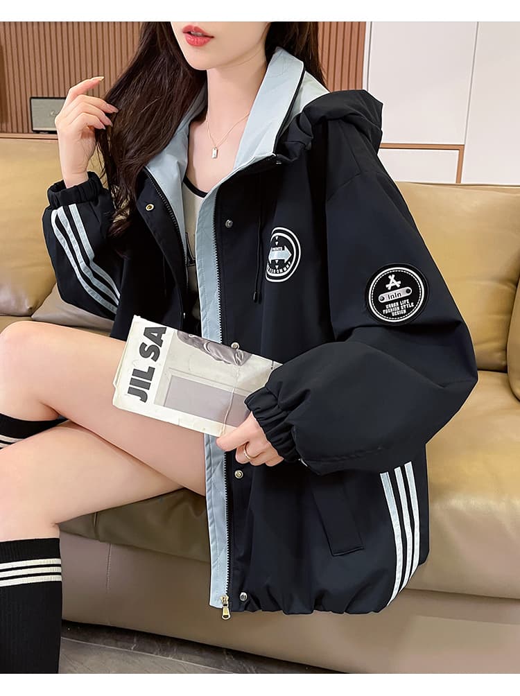실사 봄과 가을 옷 2026 새로운 외국 가스 어린이 자켓 봄 종다 어린이 운동 후드 지퍼 셔츠 상세 이미지 15