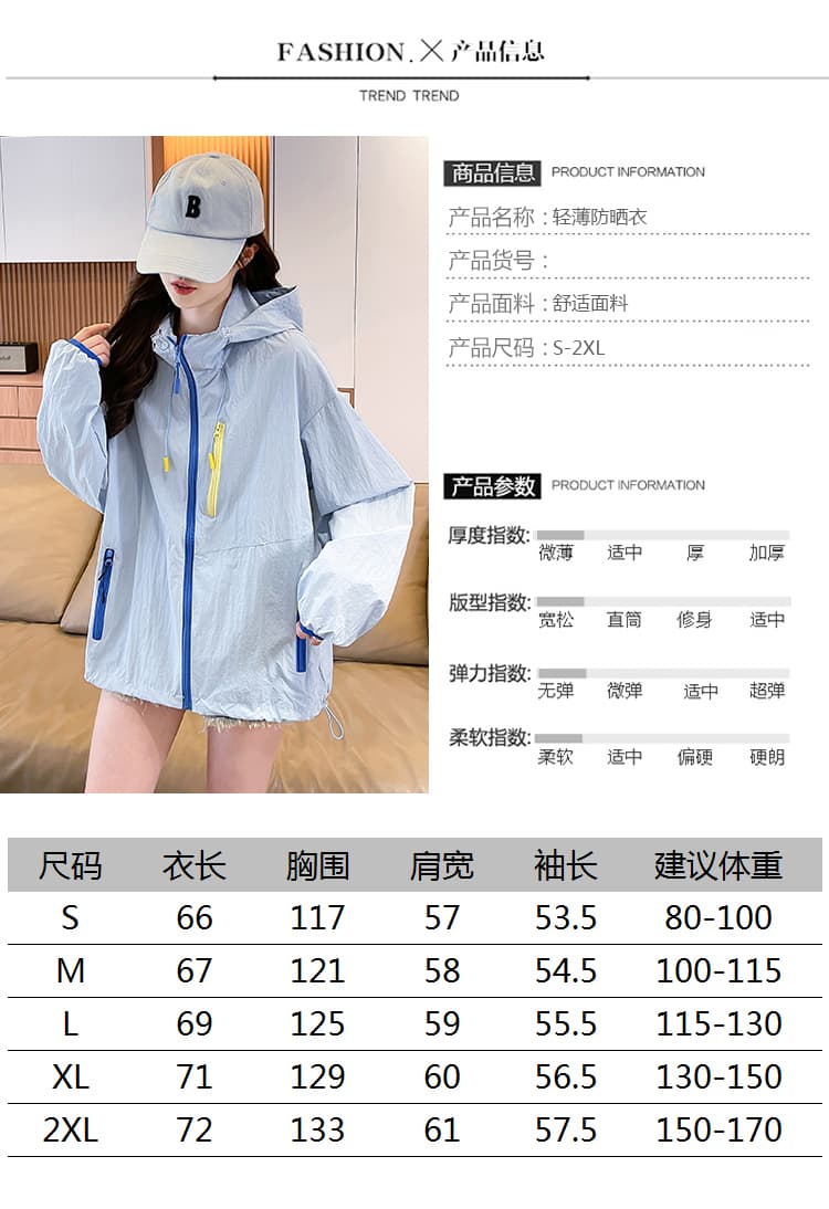 2026 새로운 아메리칸 야외 통기성 긴팔 자외선 차단 복 여성 여름 패치워크 루즈핏 다용도 국방 자외선 재킷 상세 이미지 6