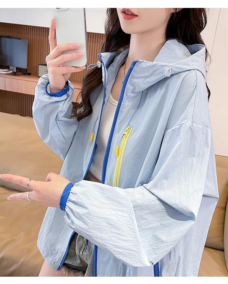 2026 새로운 아메리칸 야외 통기성 긴팔 자외선 차단 복 여성 여름 패치워크 루즈핏 다용도 국방 자외선 재킷 상세 이미지 14