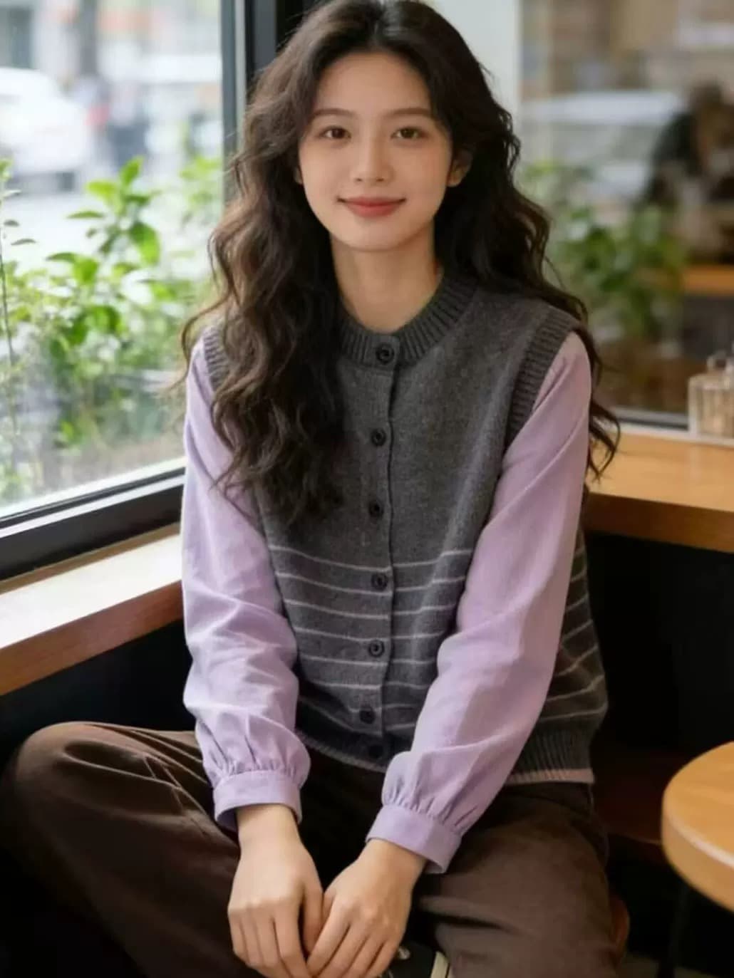 페이크 레이어드 고급 센스 스트라이프 스웨터 여자 2026 봄 새로운 다용도 루즈핏 패치워크 니트 스웨터 맨위 재킷