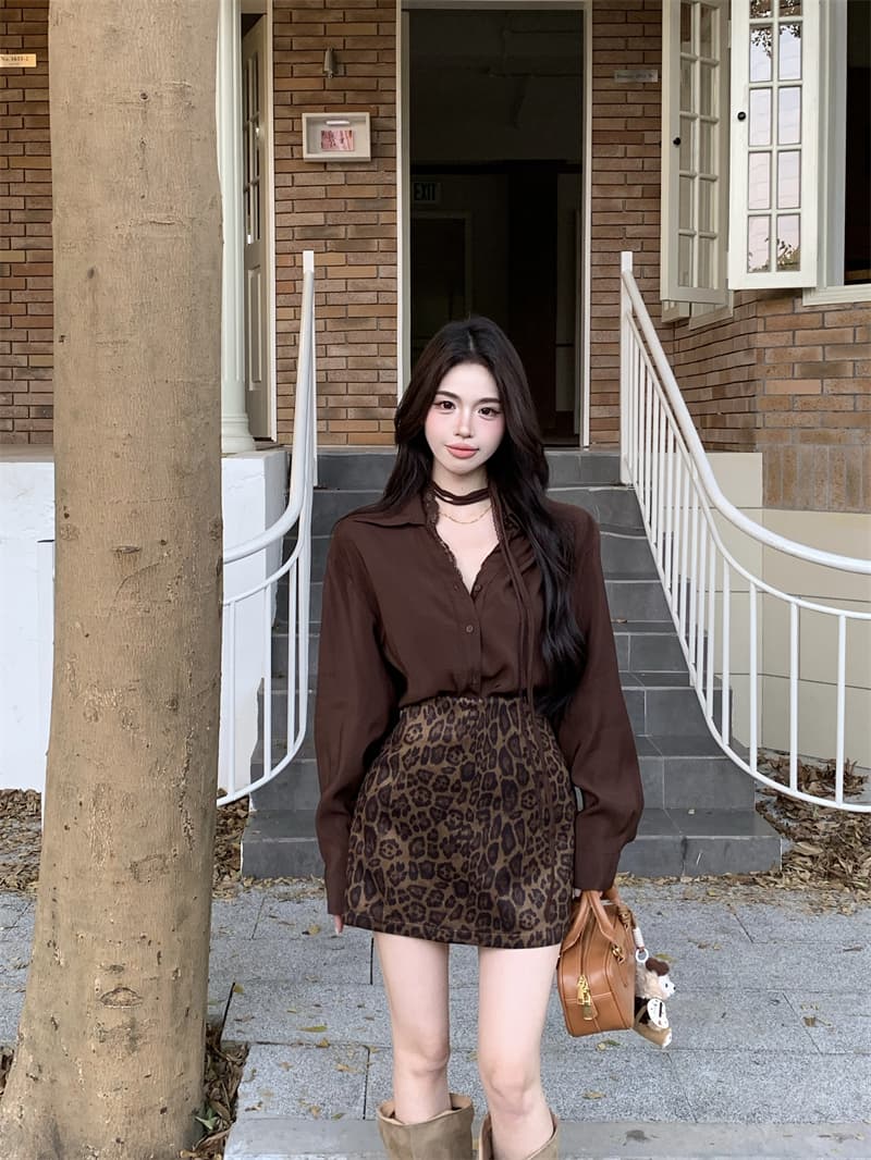 실사 정가 품격 chic 작은 대중 디자인 센스 세트 불규칙 주름 슬림해 보이는 맨위 와이드 레그 팬츠 투피스 세트