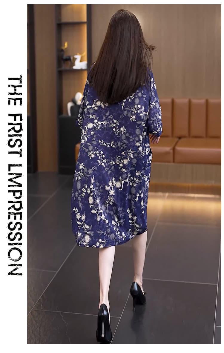 실사 2026 여름 드레스 새로운 패션 루즈핏 외국 가스 빅 사이즈 드레스 슬림해 보이는 표지 고기 통통한 여동생 셔츠 치마 상세 이미지 24
