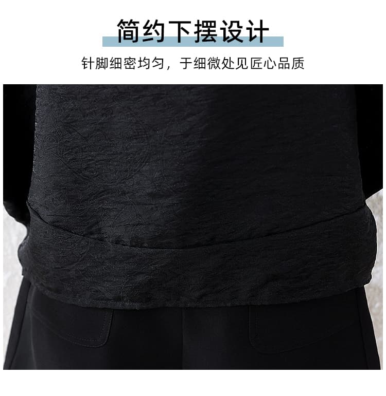 실사 빅 사이즈 여성 의류 여름 새로운 박쥐 셔츠 캐주얼 패션 다용도 품격 표지 고기 슬림해 보이는 단색 티셔츠 상세 이미지 7