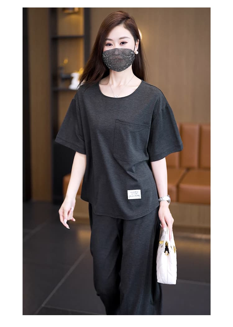실사 2026 여름 드레스 새로운 패션 외국 가스 슬림해 보이는 표지 고기 통통한 여동생 투피스 세트 품격 빅 사이즈 여성 의류 세트 상세 이미지 14
