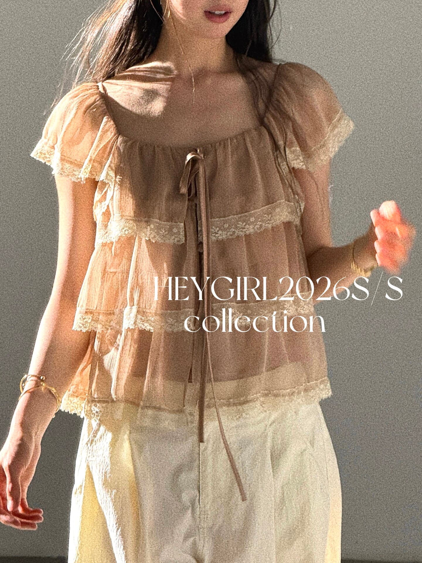 heygirl 블랙 형제 달콤한 새싹 소나무 차 노크 요정 soft 발레 바람 작은 날다 소매 레이스 쉬폰 주름 광장 칼라 인형 셔츠 이미지 3