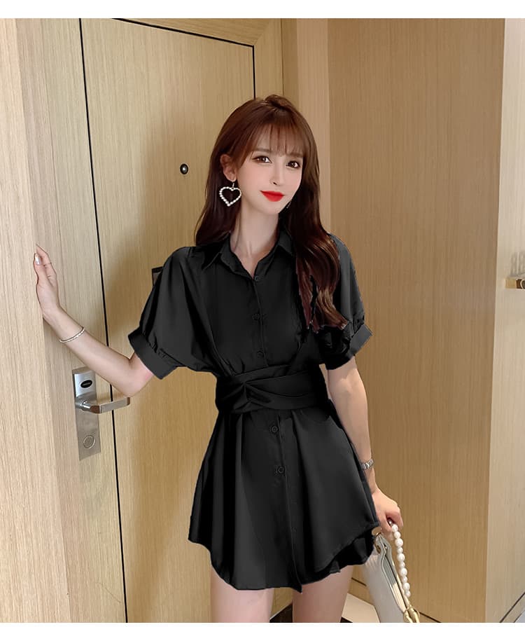 2026 새로운 모유 수유 품격 슬림해 보이는 레이스 업 셔츠 맨위 세트 패션 다용도 밴딩 상세 이미지 6