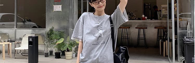 임산부 수유 2026 여름 새로운 편안함 연령 감소 티셔츠 와이드 레그 팬츠 치마 세트 상세 이미지 12