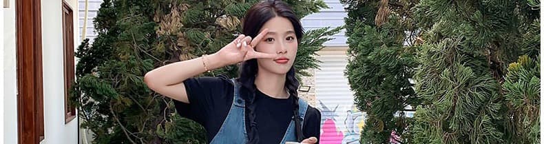 임산부 수유 페이크 레이어드 패치워크 데님 여성 드레스 여름 학원 스타일 레트로 작은 키 허리 수축 A라인 스커트 상세 이미지 17
