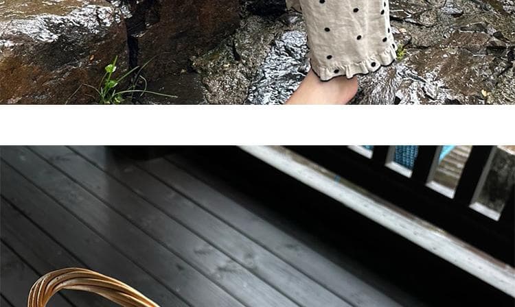 패션 임산부 와이드 레그 팬츠 여름 새로운 루즈핏 다용도 슬림해 보이는 캐주얼 도트 무늬 와이드 레그 팬츠 외국 가스 연령 감소 바지 상세 이미지 26