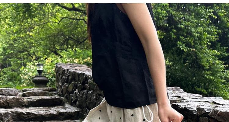 패션 임산부 와이드 레그 팬츠 여름 새로운 루즈핏 다용도 슬림해 보이는 캐주얼 도트 무늬 와이드 레그 팬츠 외국 가스 연령 감소 바지 상세 이미지 35