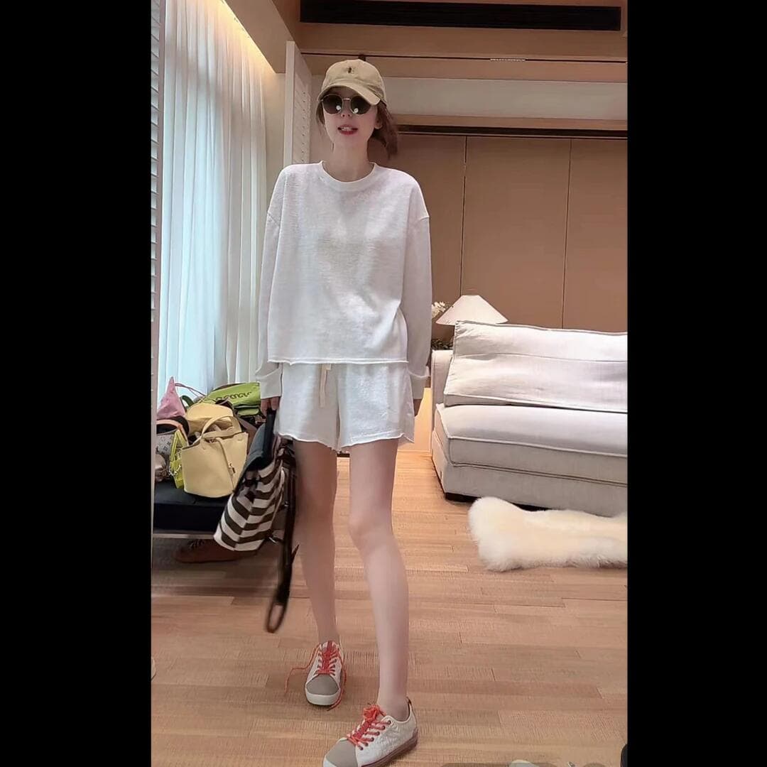 쉬 징 징 부드러운 빛 Pinellia 편안함 미니멀리즘 캐주얼 연령 감소 외국 가스 여성 여름 자외선 차단 세트 2605121 상세 이미지 1