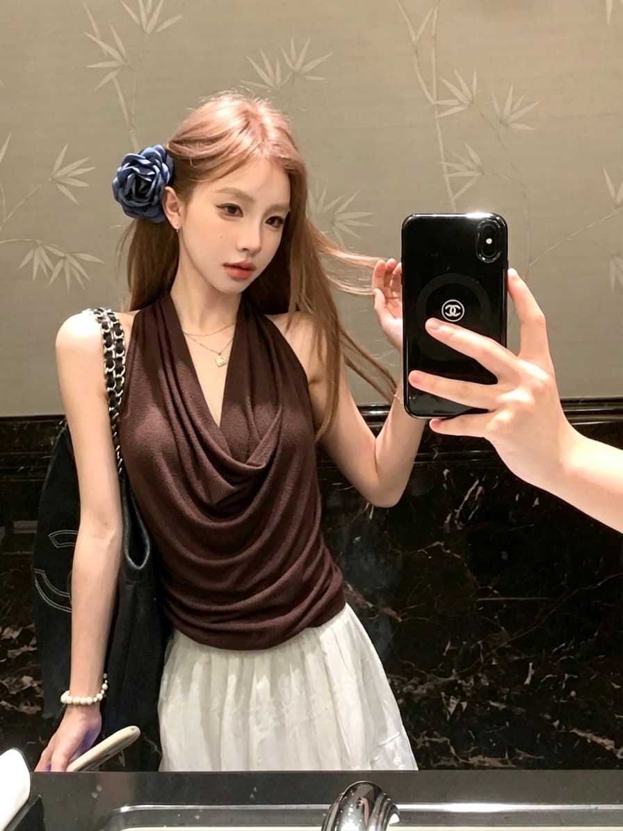 실사 정가 감소되지 않음 순수한 욕망 캐미솔 프랑스식 화이트 반신 스커트 슬림해 보이는 하이웨이스트 한 마디 롱 스커트 상세 이미지 25