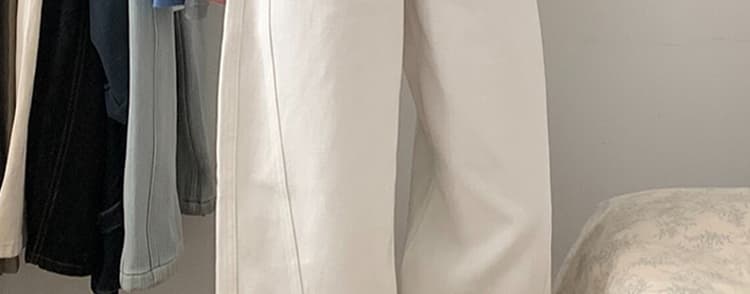 임산부 바지 봄과 가을 외출용 와이드 레그 팬츠 청바지 2026 새로운 루즈핏 슬림해 보이는 다용도 스트레이트 팬츠 가을 겨울 상세 이미지 21