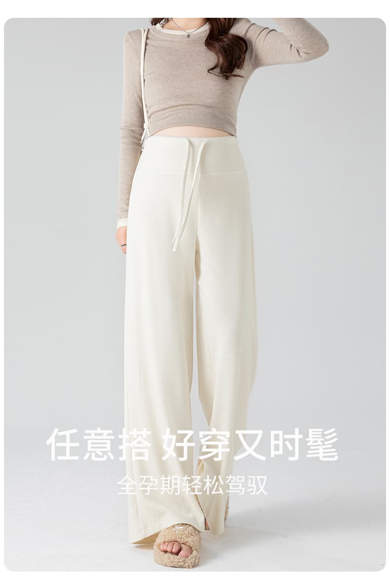 실사 임산부 바지 봄 가을 외출용 새로운 와이드 레그 팬츠 어린이 임신 기간 아니요 르 배 찹쌀 긴 바지 출산 착용 가을 겨울 상세 이미지 2