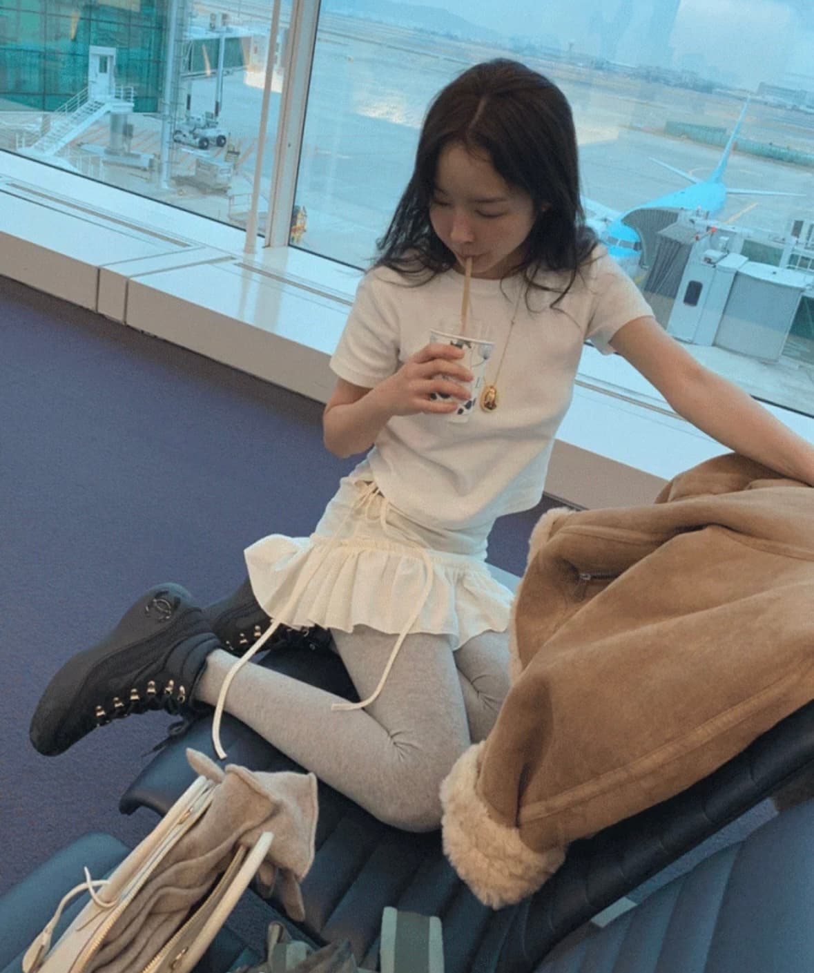 재고 있음 동대문 새로운 스택 착용 랩스커트팬츠 작은 청신 낭만주의 다용도 표지 넓적 다리 미니 스커트 상세 이미지 1