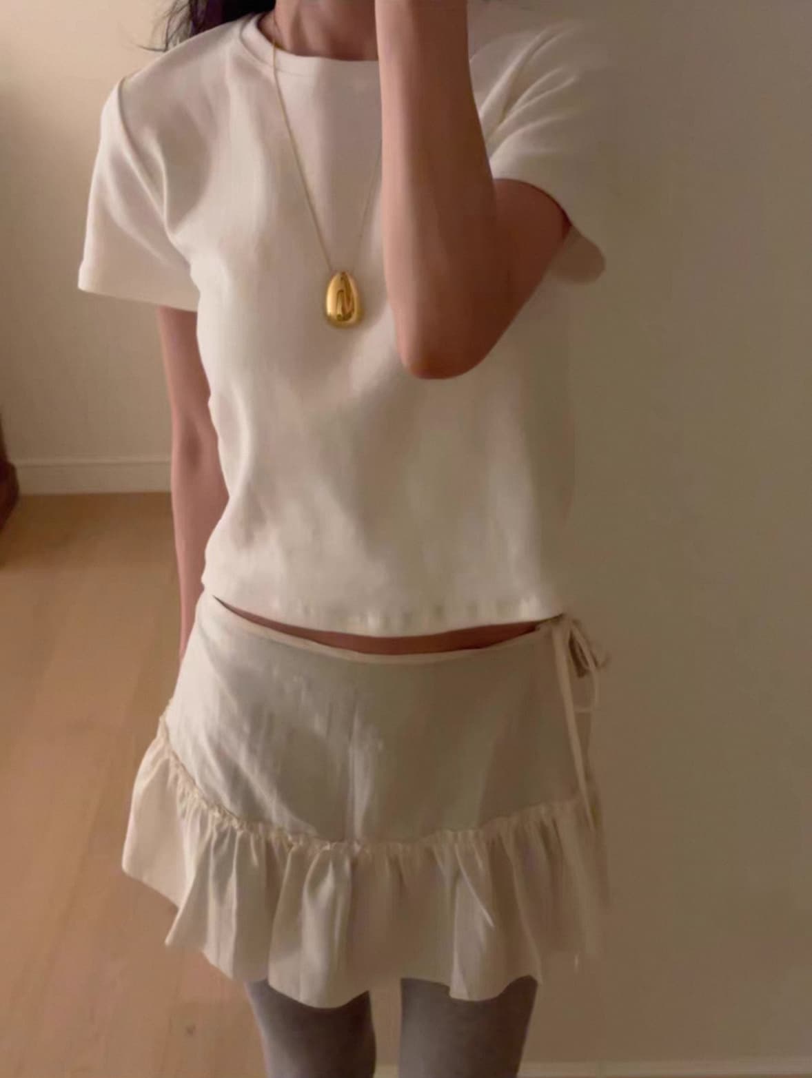 재고 있음 동대문 새로운 스택 착용 랩스커트팬츠 작은 청신 낭만주의 다용도 표지 넓적 다리 미니 스커트 상세 이미지 3