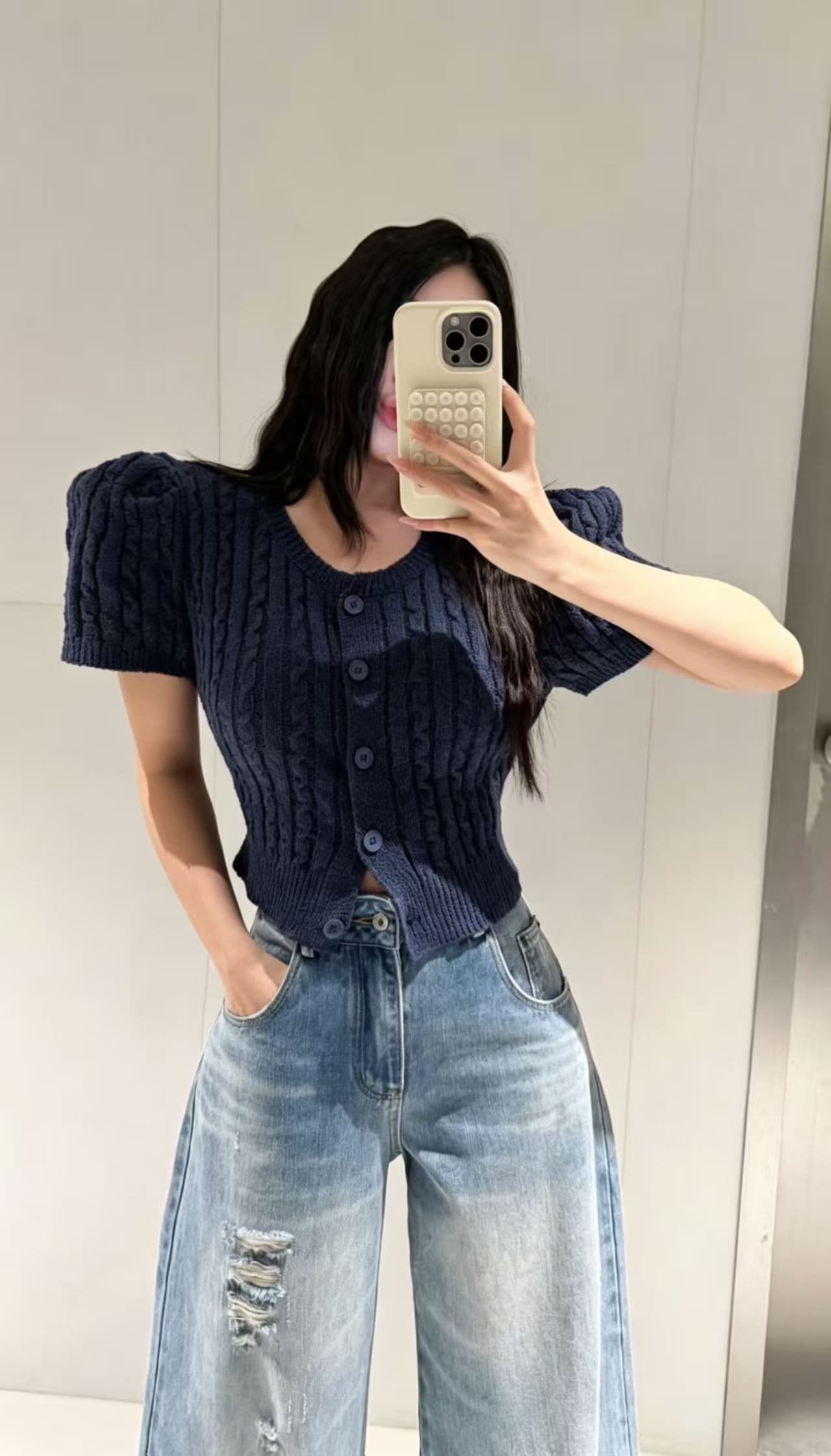 재고 있음 한국 동대문 봄 여름 부드러운 다용도 불규칙 프릴 셔츠 이미지 2