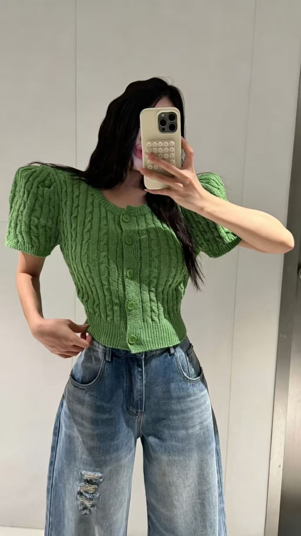 재고 있음 한국 동대문 봄 여름 부드러운 다용도 불규칙 프릴 셔츠 이미지 3