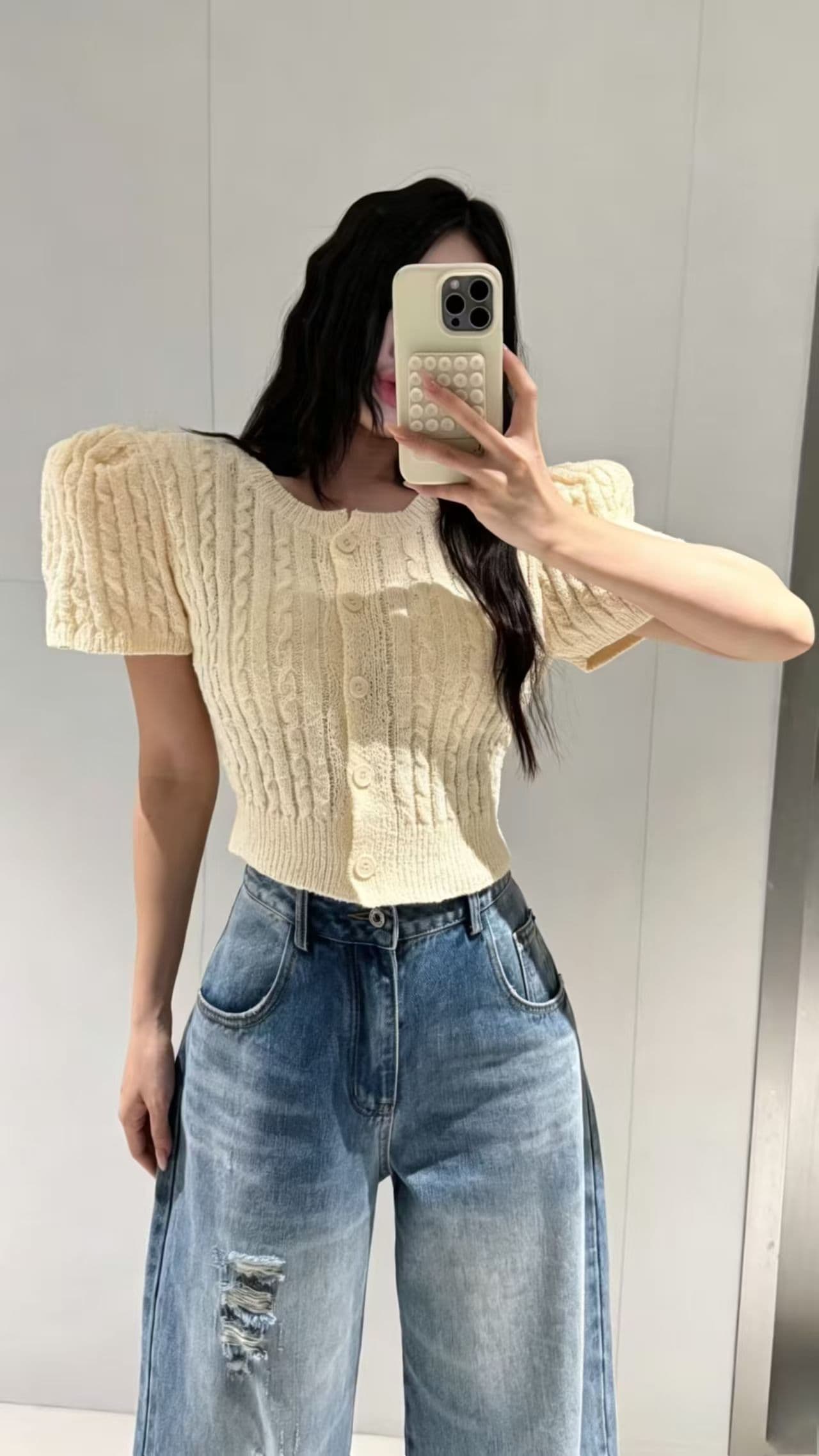 재고 있음 한국 동대문 봄 여름 부드러운 다용도 불규칙 프릴 셔츠 상세 이미지 3