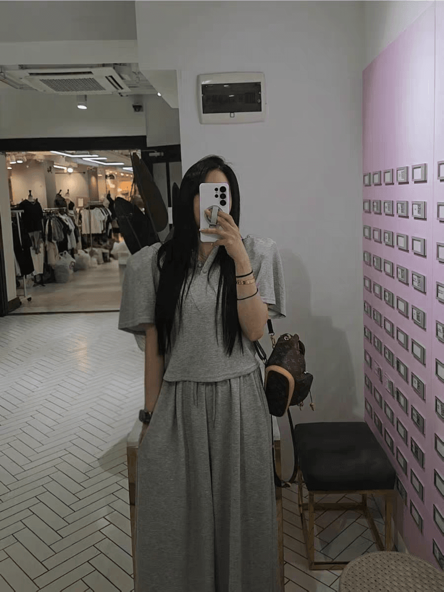 재고 있음 한국 ins 보 주님 26 여름 품격 달콤함 거품 소매 루즈핏 티셔츠 하이웨이스트 캐주얼 바지 세트 상세 이미지 3