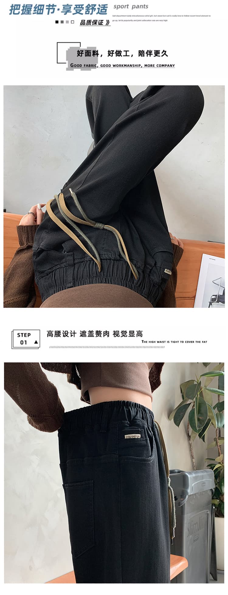 허리밴드 할란 청바지 여성 루즈핏 2026 봄 새로운 빅 사이즈 지방 mm 슬림해 보이는 하이웨이스트 신축성 아빠 바지 상세 이미지 5