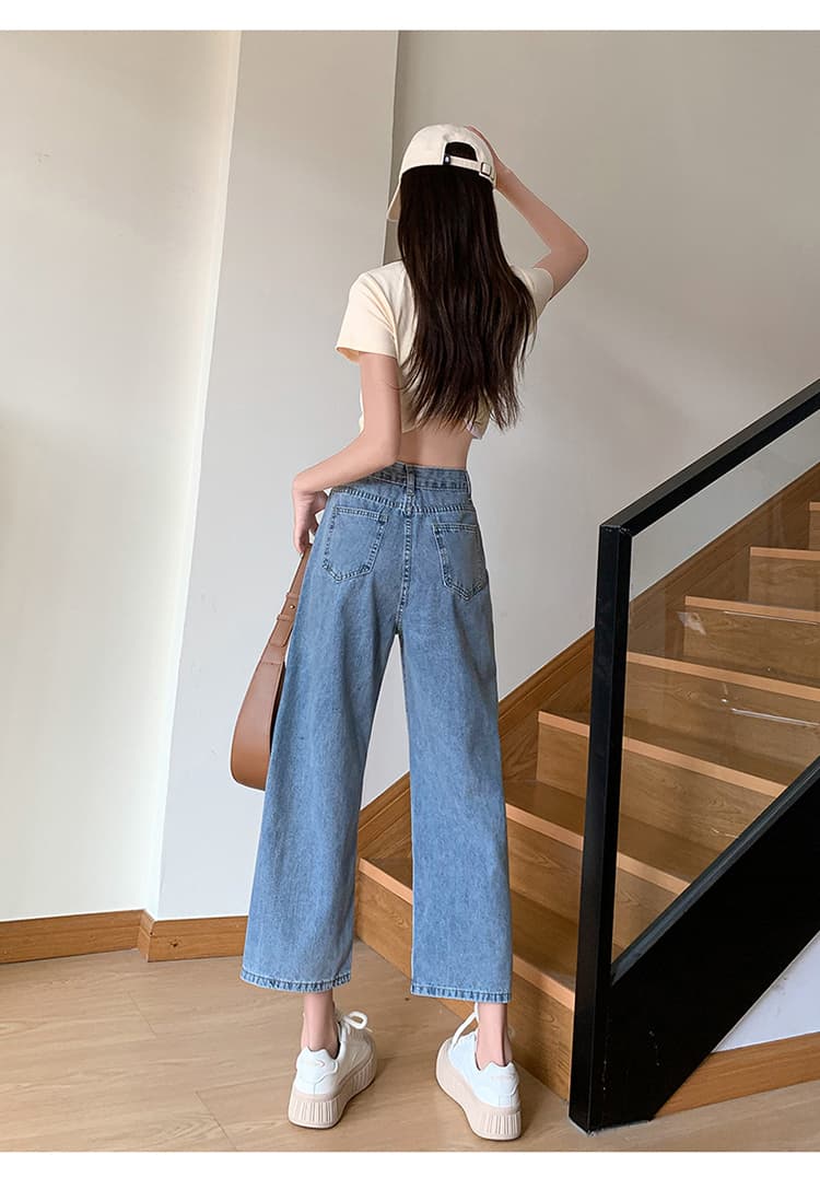 150cm 작은 키 8 점 청바지 여성 봄 여름 새로운 하이웨이스트 스트레이트 9 포인트 루즈핏 스트레이트 팬츠 145 xxs 상세 이미지 22