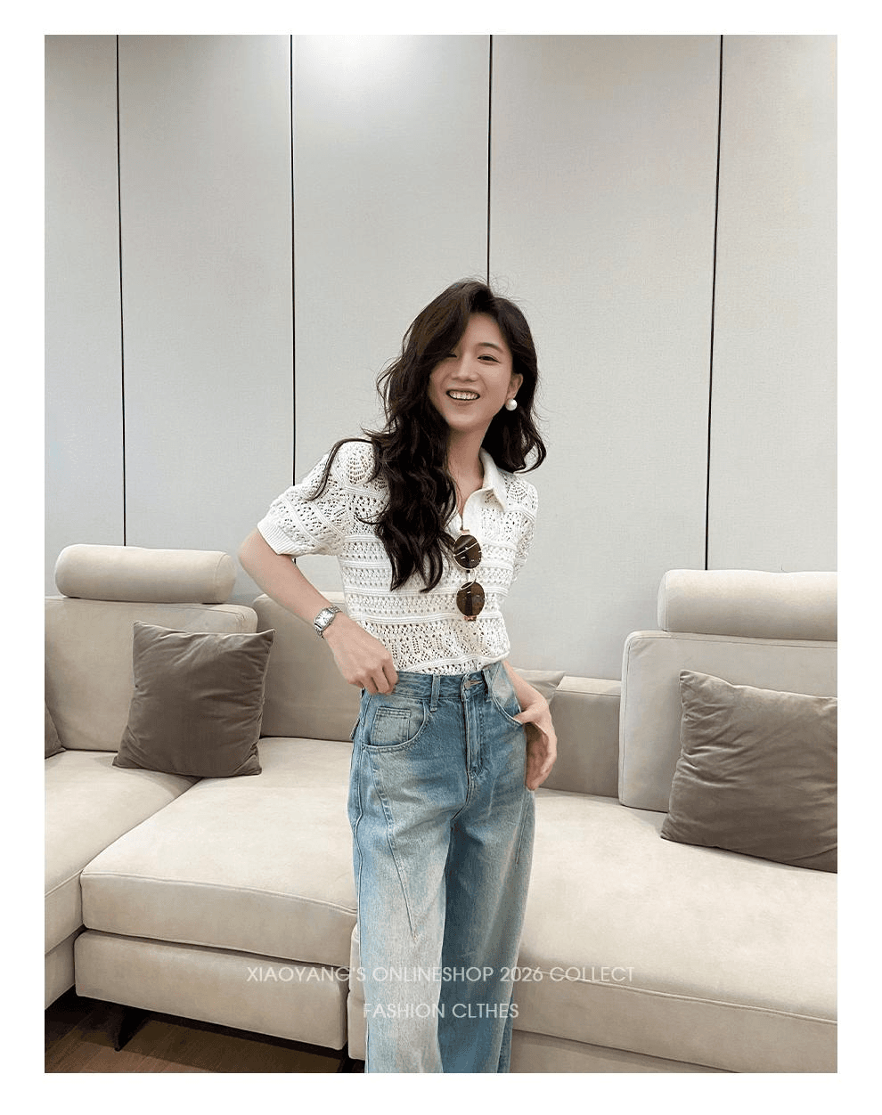 바다 소금 남자 가방 여름 밝은색 모통이 칼 청바지 여자 중 하이웨이스트 작은 키 와이드 레그 팬츠 어린이 슬림해 보이는 다용도 상세 이미지 12