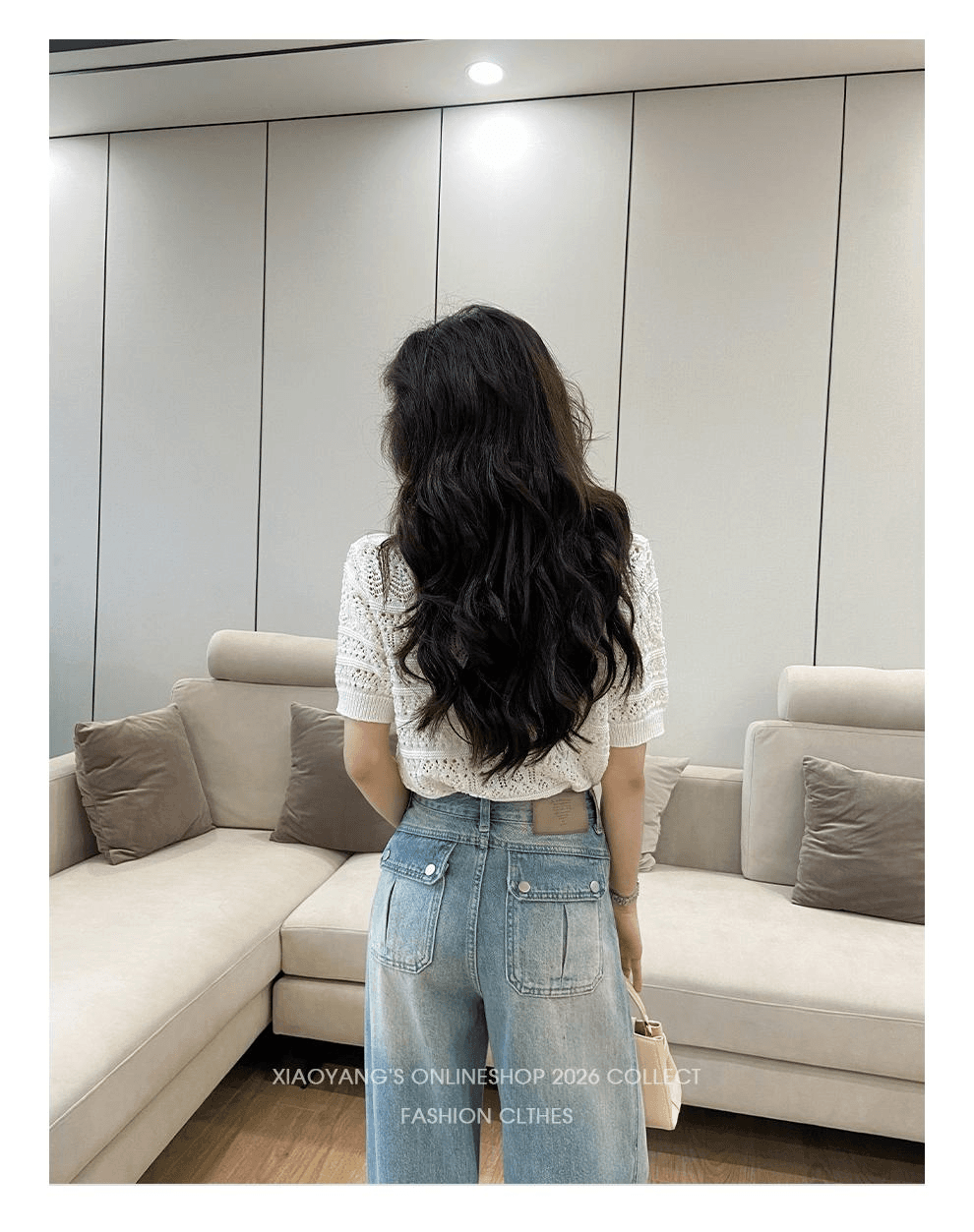바다 소금 남자 가방 여름 밝은색 모통이 칼 청바지 여자 중 하이웨이스트 작은 키 와이드 레그 팬츠 어린이 슬림해 보이는 다용도 상세 이미지 16