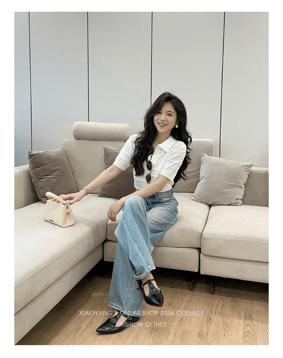 바다 소금 남자 가방 여름 밝은색 모통이 칼 청바지 여자 중 하이웨이스트 작은 키 와이드 레그 팬츠 어린이 슬림해 보이는 다용도 상세 이미지 18